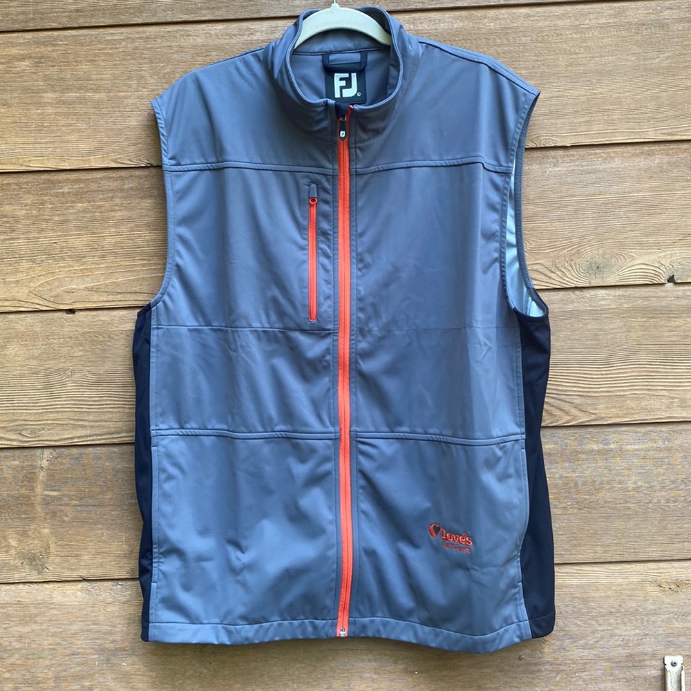 FootJoy Full-Zip Lightweight Soft Shell Gray Rain Vest  NWT